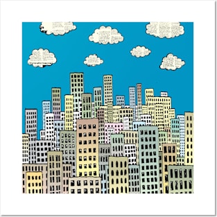 The city of paper clouds Posters and Art